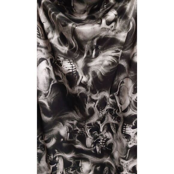 NWOT~New Girl Order Black & White Skull Design Slip Mini Dress Sz 12 - Picture 2 of 3